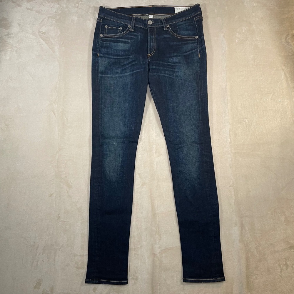 Rag & Bone‎ Skinny Jeans Womens Size 29 Plymouth Blue Denim Dark Wash Mid Rise